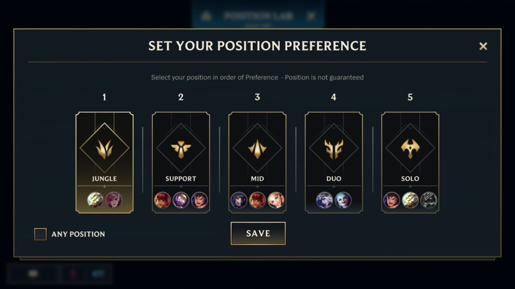 Riot Games showing the positional preference system they are currently trialling on Wild Rift.