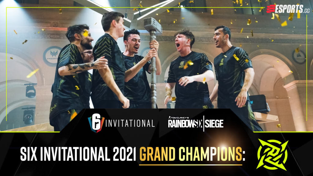 Ninjas in Pyjamas lifted the hammer after a 3-2 victory over Team Liquid. Image Credit: Rainbow Six Siege esports.