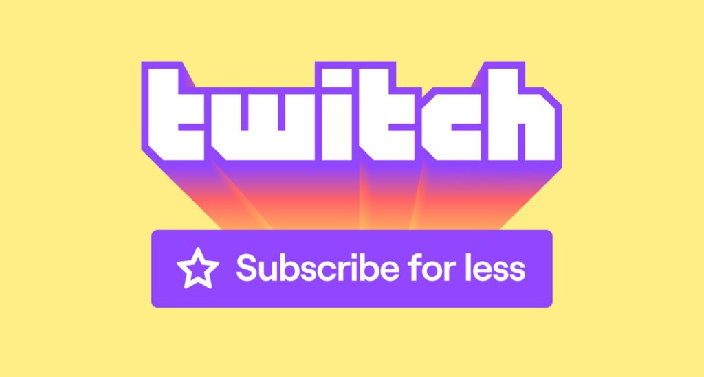 An image of Twitch's new subscription pricing logo. 