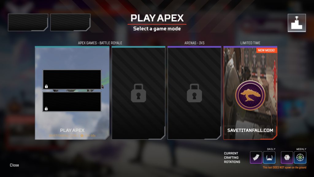 apex hackers made all playlists unavailable