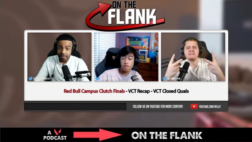 “Hot dudes talking hot topics” – New VALORANT podcast ‘On The Flank’ ft Velly, Upmind, and Sully