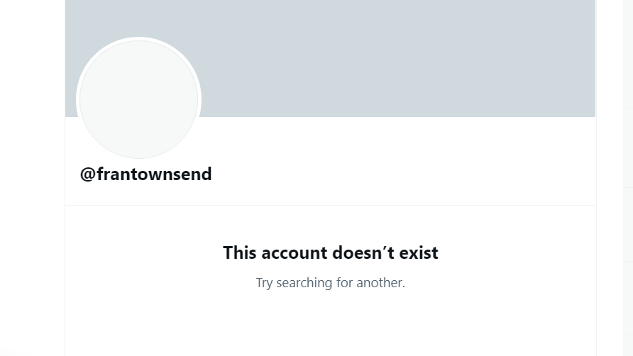 Fran Towsend's deleted twitter account