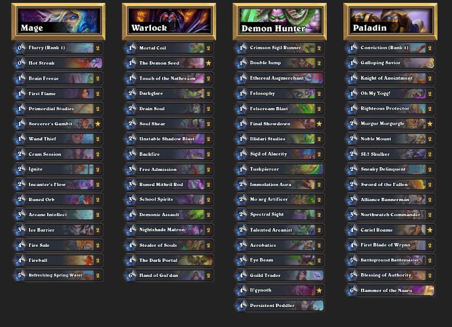Gaby's Line Up for Hearthstone Grandmasters week 1 - From Yaytears.com