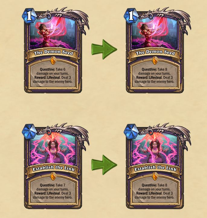 The Demon Seed nerf in Hearthstone 21.3 Balance Patch - Image by Blizzard