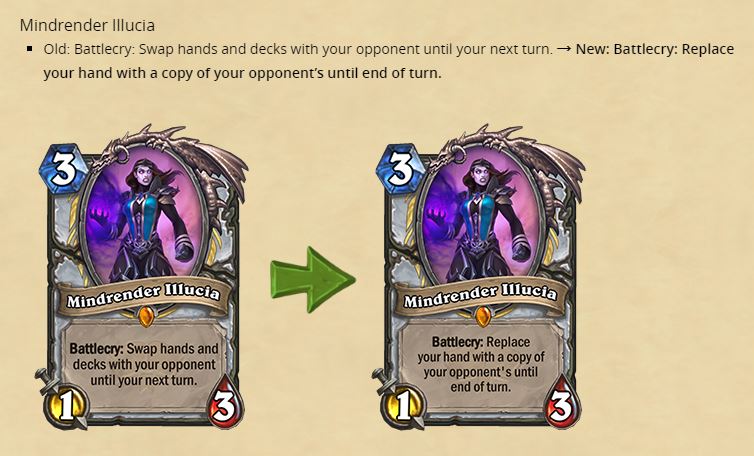 Hearthstone Patch: Mindrender Illucia redesigned - Image by Blizzard
