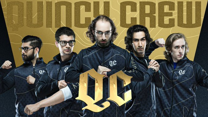 An image of the Quincy Crew Dota 2 roster.