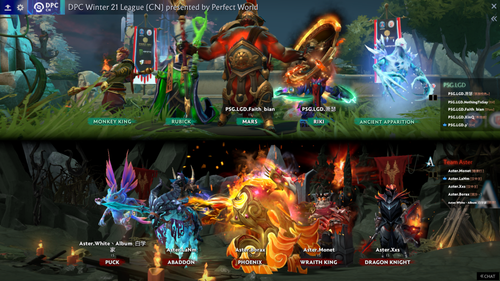 Aster's draft for first game of the DPC Season. 