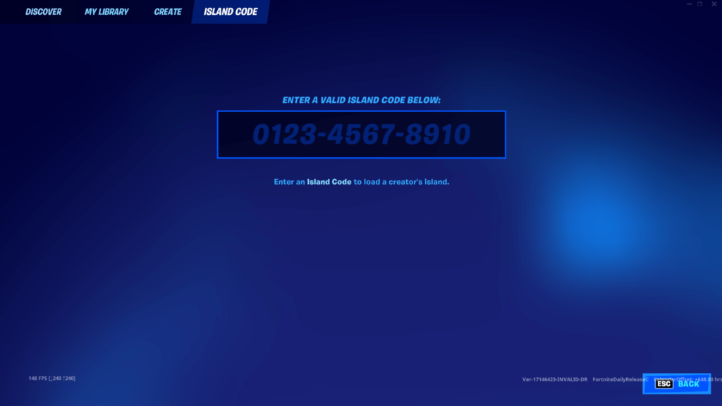 On the Island Code tab, enter the code of the island you wish to load.