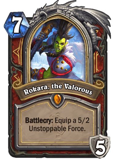 Rokara, the Valorous Alterac Valley's Hero Card reveled