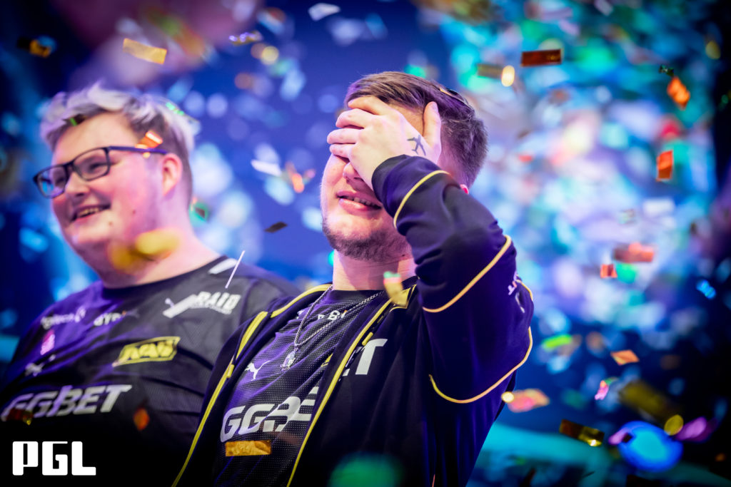 NaVi S1mple after winning the PGL Stockholm Major