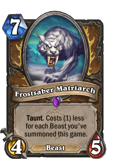 Frostsaber Matriarch Alterac Valley epic card reveal Hearthstone