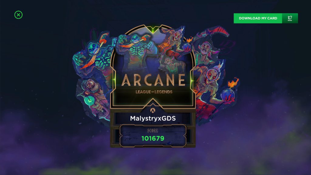 Aim Lab Arcane scoreboard
