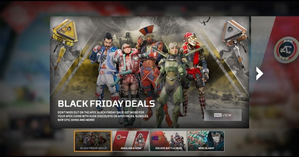 The Apex Legends Black Friday Sale is Live