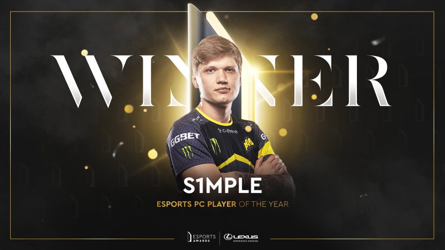S1mple wins Esports PC Player year of the Year at the 2021 Esports Awards