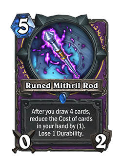  Runed Mithril Rod nerfed in the Hearthstone 22.0.2 Patch