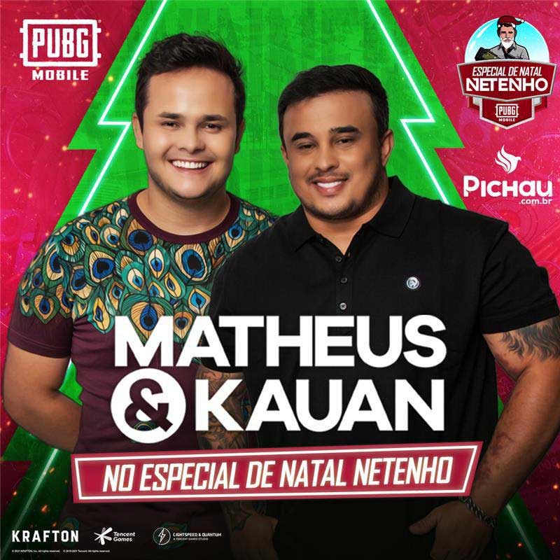 PUBG Mobile terá torneio Especial de Natal Netenho com show da dupla Matheus e Kauan
