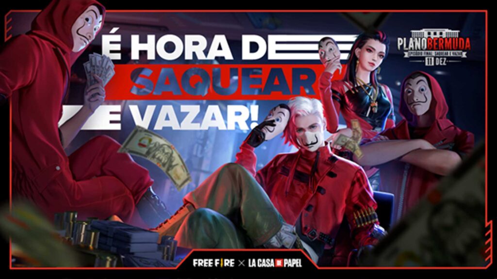Free Fire x La Casa de Papel: mais missões e recompensas em 11 de dezembro