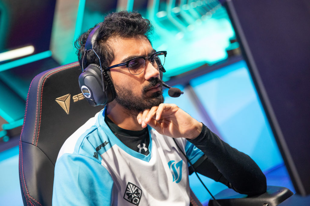 Darshan on stage in a Counter Logic Gaming uniform.