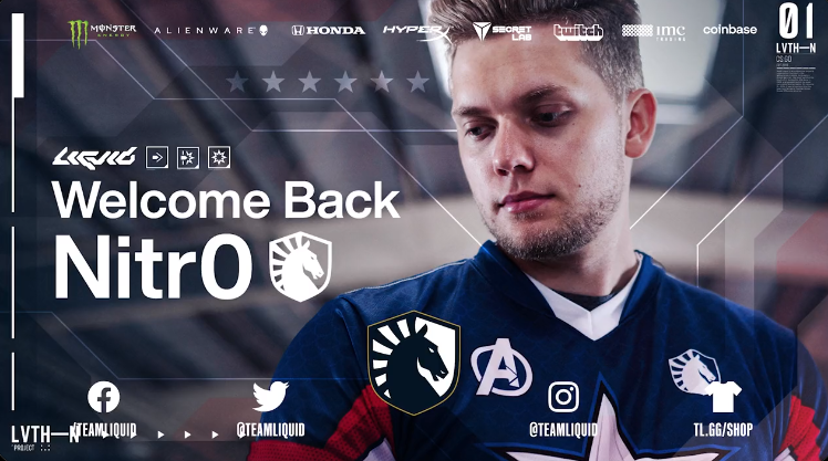 NitrO makes his return to CS: GO; Back with Team Liquid