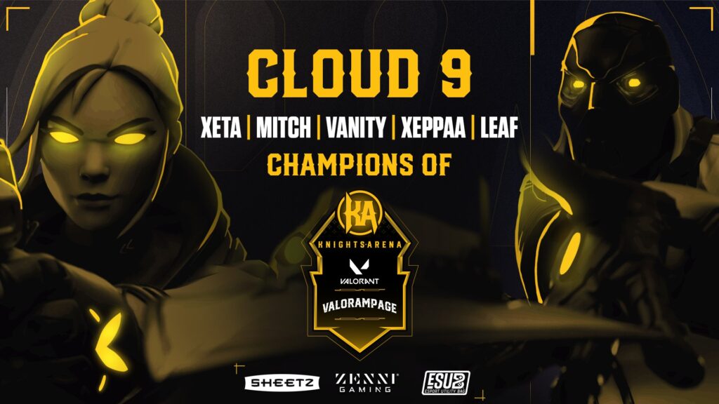 Flawless: Cloud 9 win TEN rounds in a row after going 9-3 down to become VALORAMPAGE champs