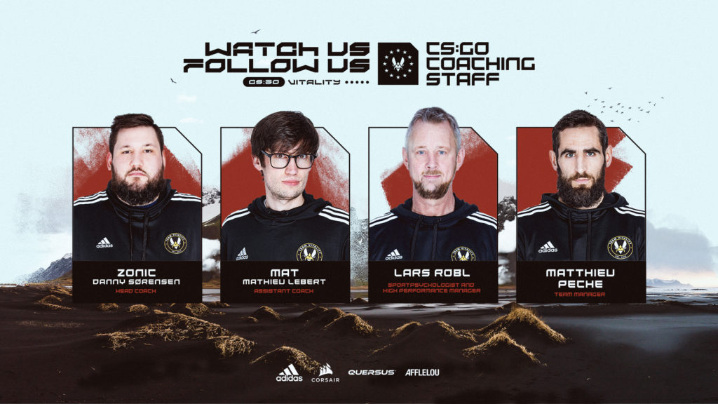 Team Vitality Coaching staff. The team recently added dupreeh, Magisk and zonic to the squad.