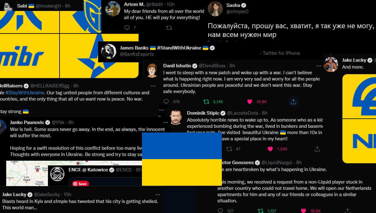 Esports community sends outpouring of support for Ukraine