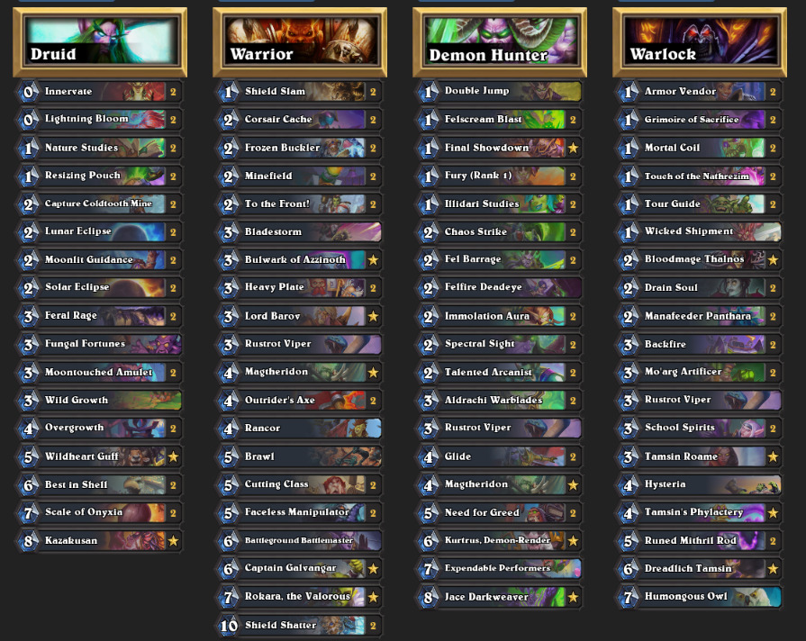 Lunaloveee's lineup for MT Onyxias Lair, Hearthstone Kazakusan decks