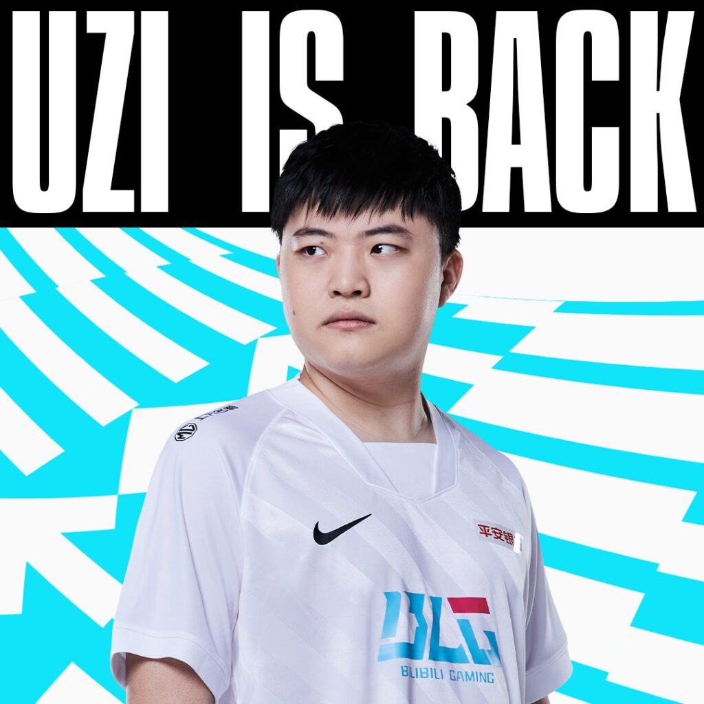 Legendary AD Carry Uzi returns to professional play, subs in for BLG in game 2