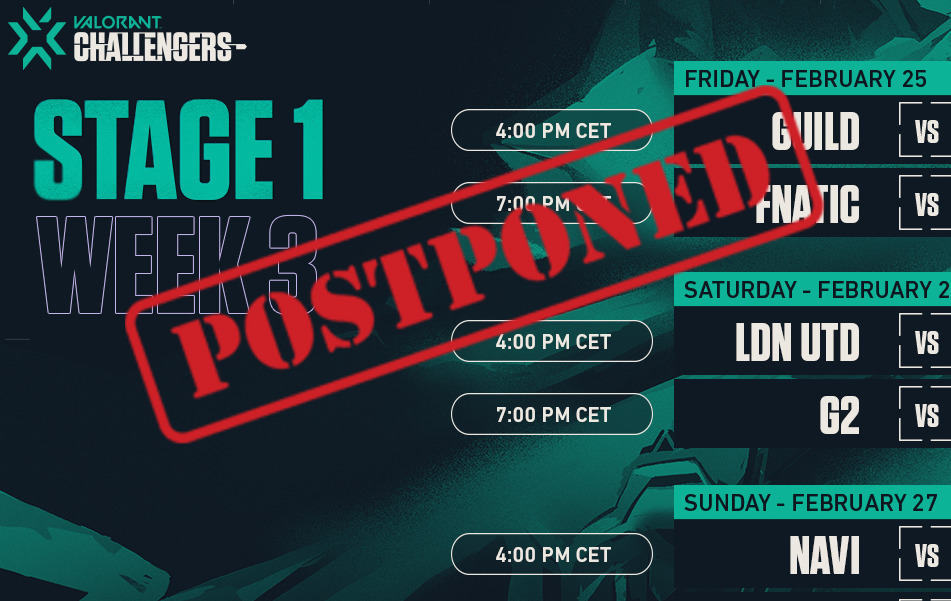 Valorant Champions Tour EMEA matches postponed due to escalating Ukraine crisis