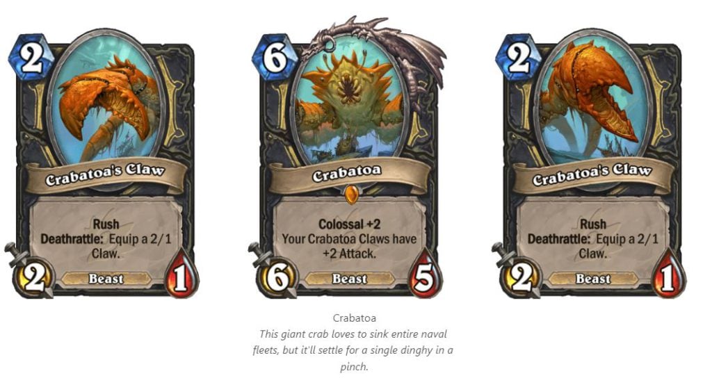 Crabatoa Rogue's new Colossal Minion Hearthstone Voyage to the Sunken City