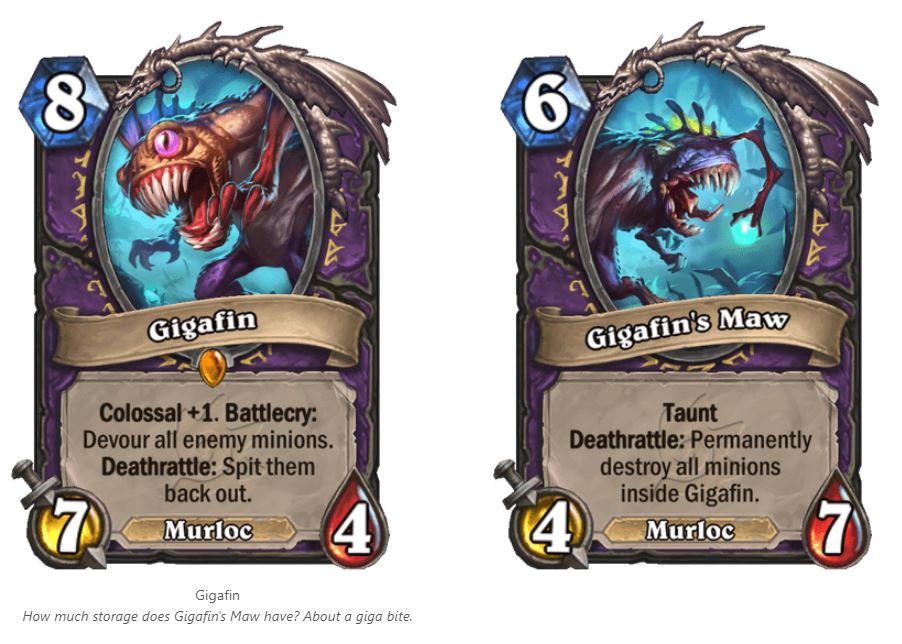 Gigafin, Warlock's Colossal Legendary Minion Hearthstone Colossal
