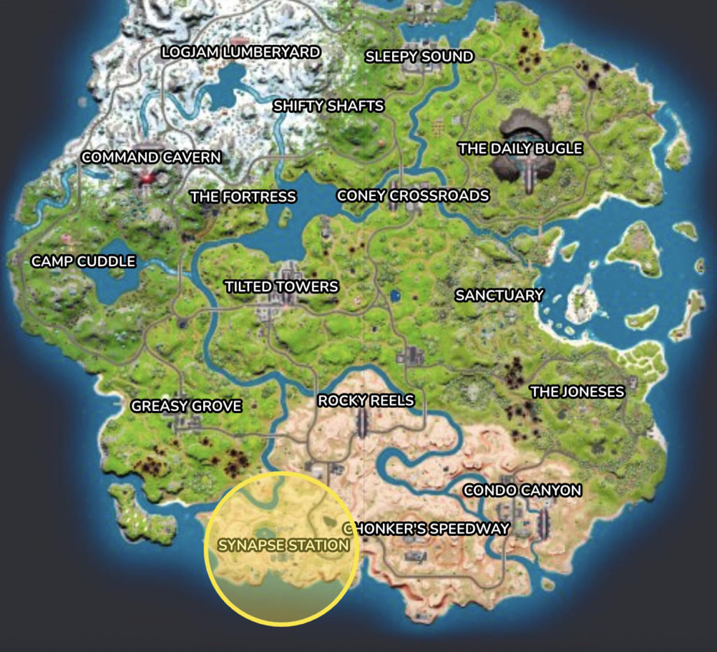 Synapse Station -best Fortnite landing spots