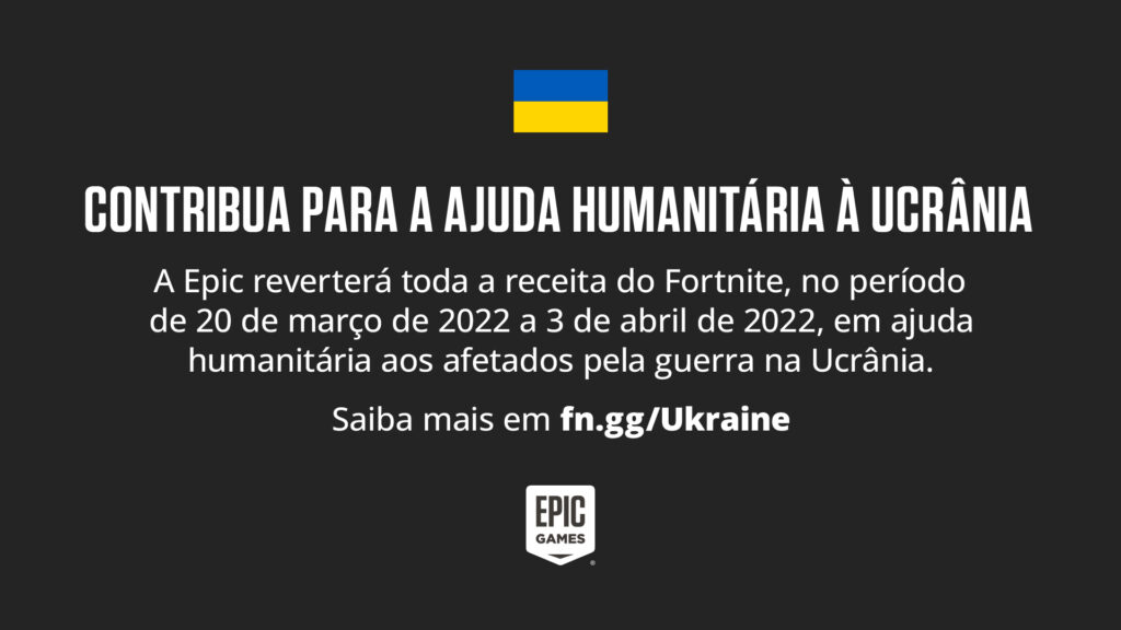 Fortnite arrecada mais de US$ 100 milhões para a Ucrânia em apenas nove dias