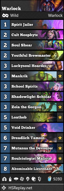 Warlock Hearthstone Duels Deck