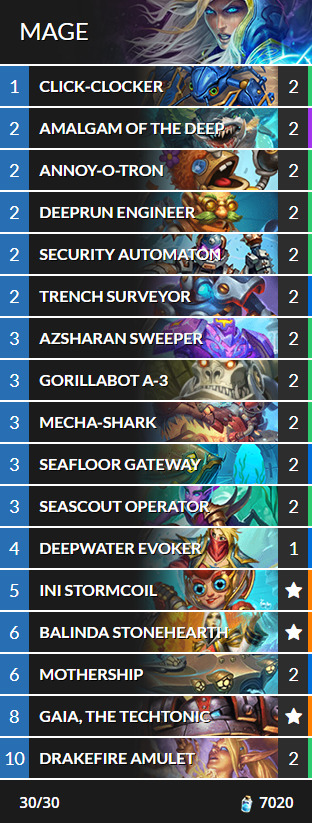 Hearthstone Voyage to the Sunken City Decks Mech Mage