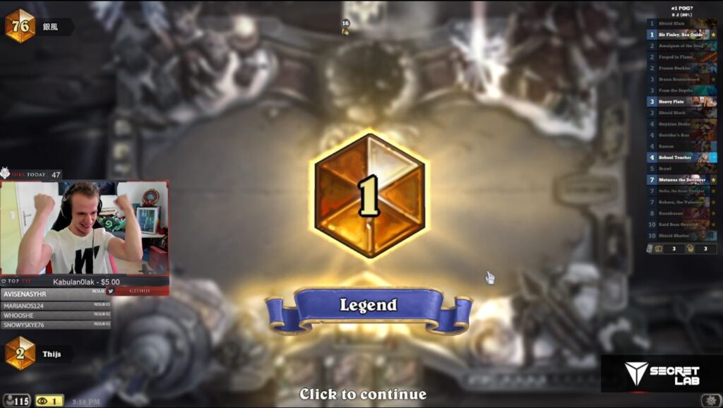 Thijs got #1 Legend in Hearthstone Ladder: “I like to put my tryhard pants on from time to time. I should do it more often”