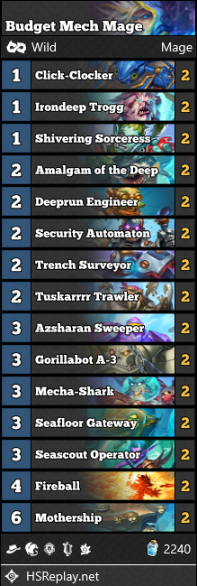 Mech Mage Hearthstone Budget Deck