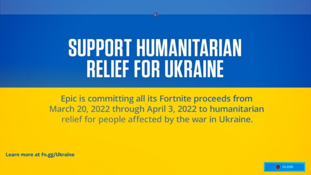 Fortnite has raised $144 million USD for humanitarian relief in Ukraine