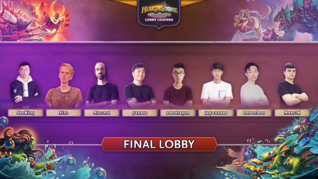 Maks7k in the Hearthstone Battlegrounds Lobby Legends: Noblegarden top eight