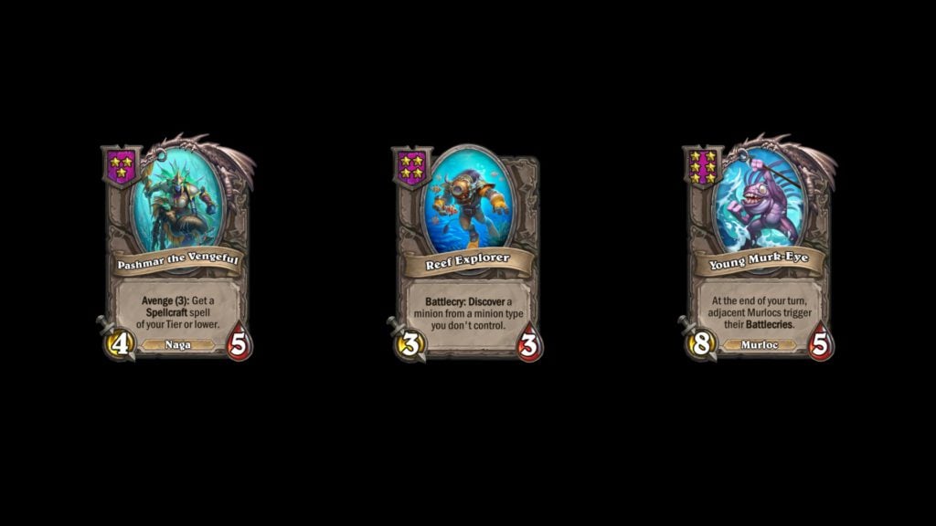 Pashmar the Vengeful, Reef Explorer, and Young Merk-Eye