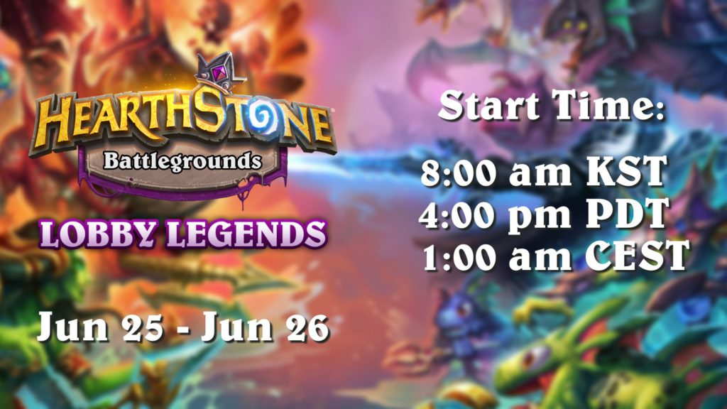 The broadcast times for Hearthstone Battlegrounds: Lobby Legends Eternal Night