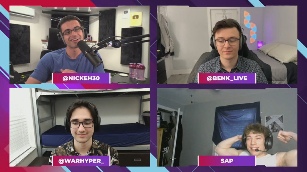 Sap flexing for everyone during his interview at the end of the Nick Eh 30 Collegiate Invitational (Source: Nick Eh 30 Twitch)