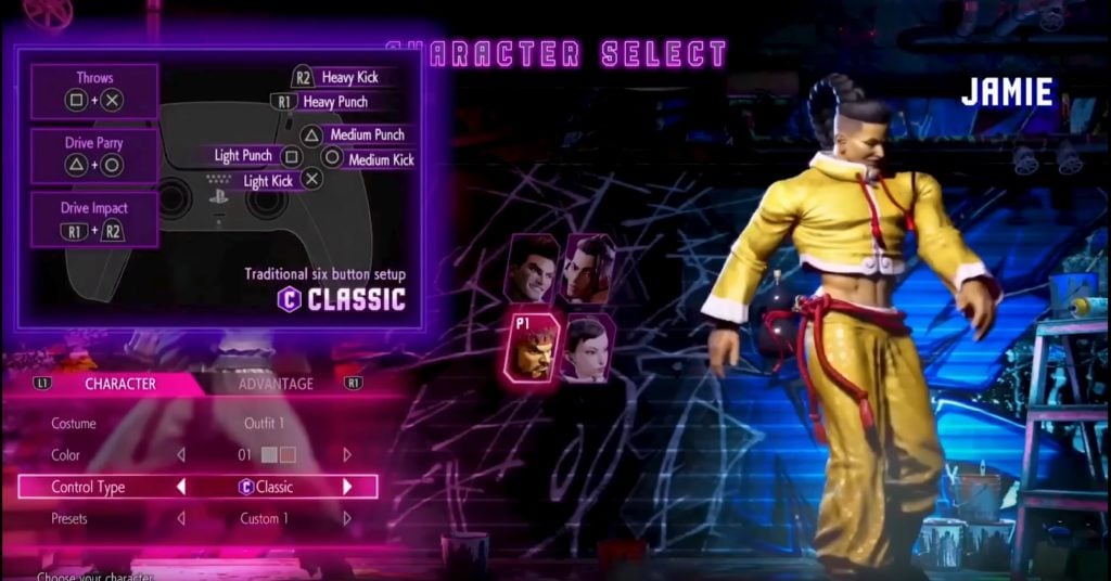 The various controls for the classic style