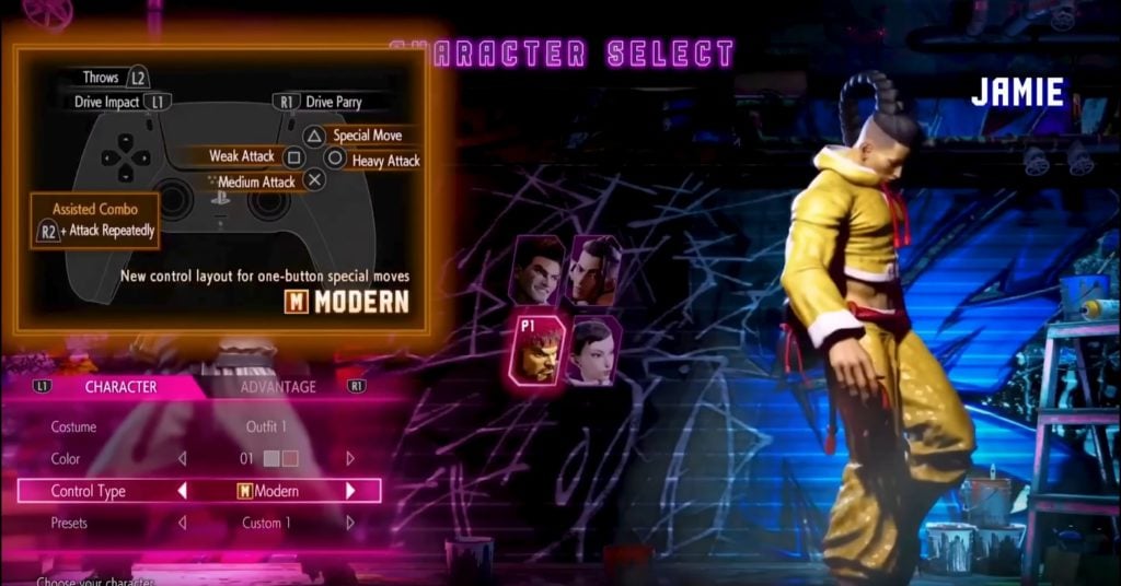 The various controls for the modern style