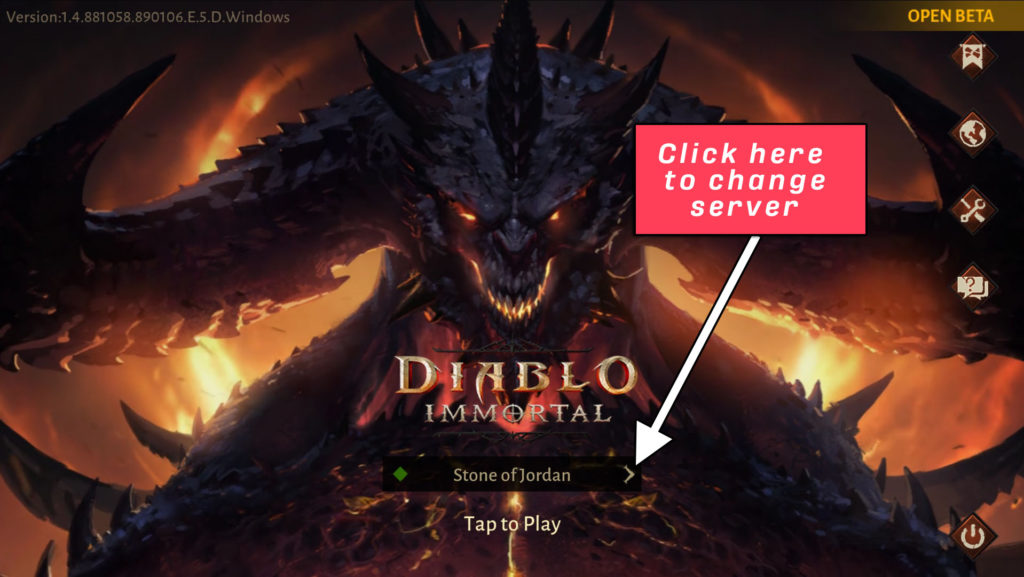 How to change your server on DIablo Immortal