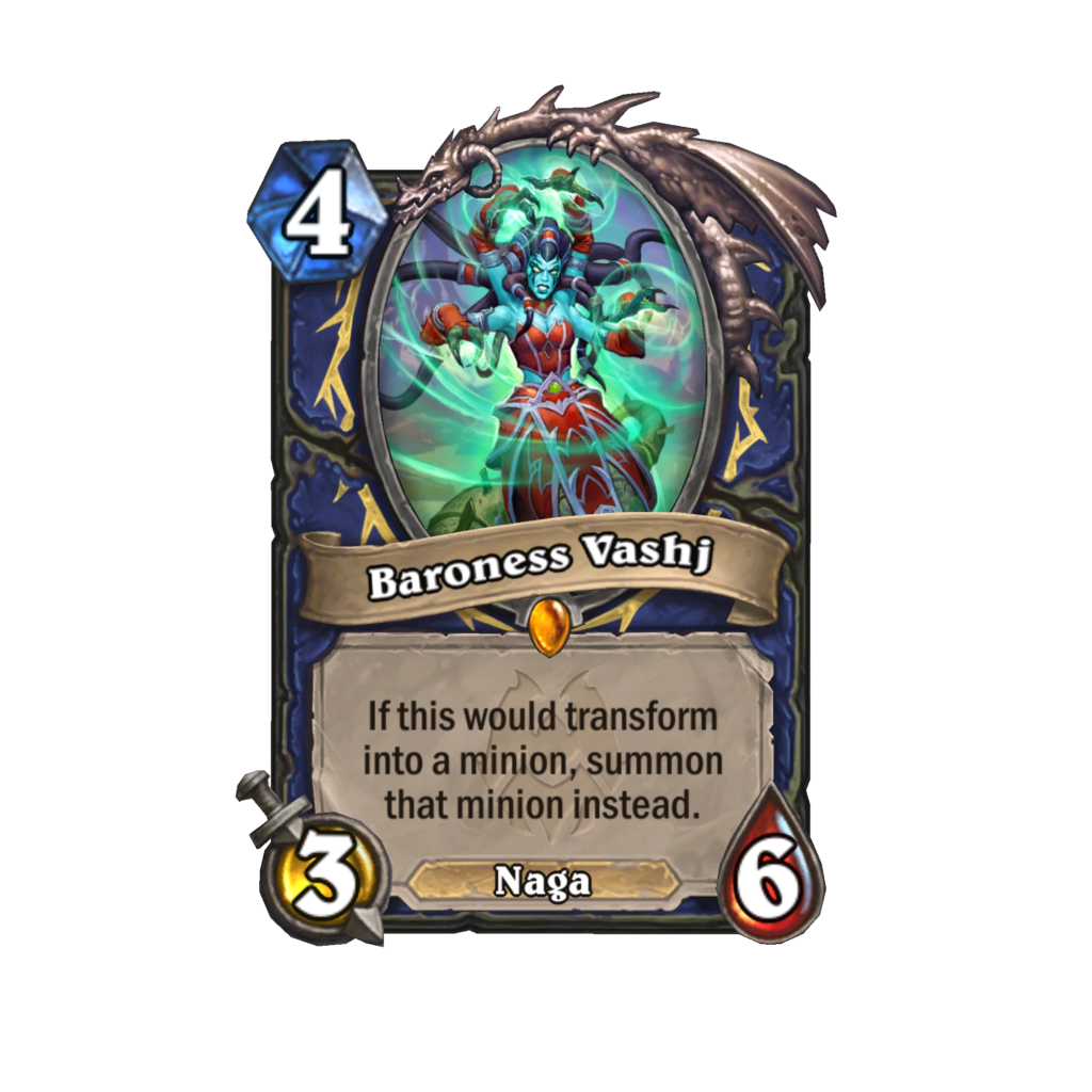 Baroness Vashj from the Hearthstone Murder at Castle Nathria expansion