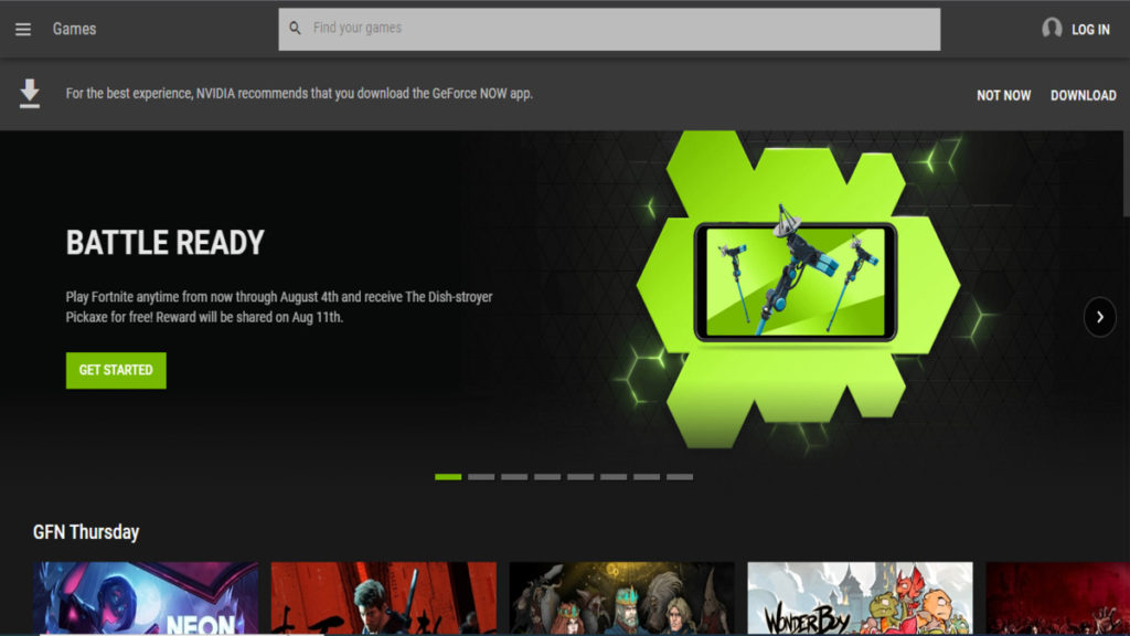 GeForce NOW Interface