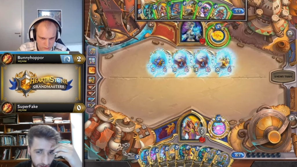 Bunnyhoppor versus SuperFake in Hearthstone Grandmasters: Last Call Week 1