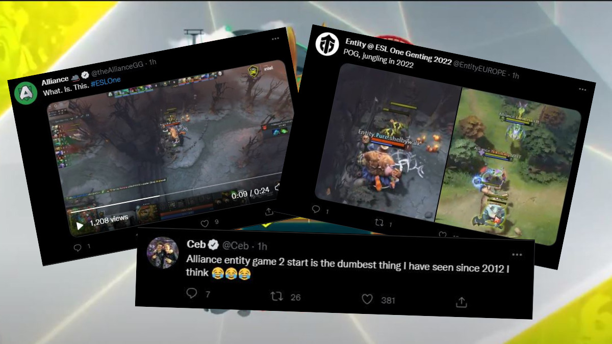 Ceb calls the start of Alliance vs Entity match the “dumbest start” in Dota since 2012