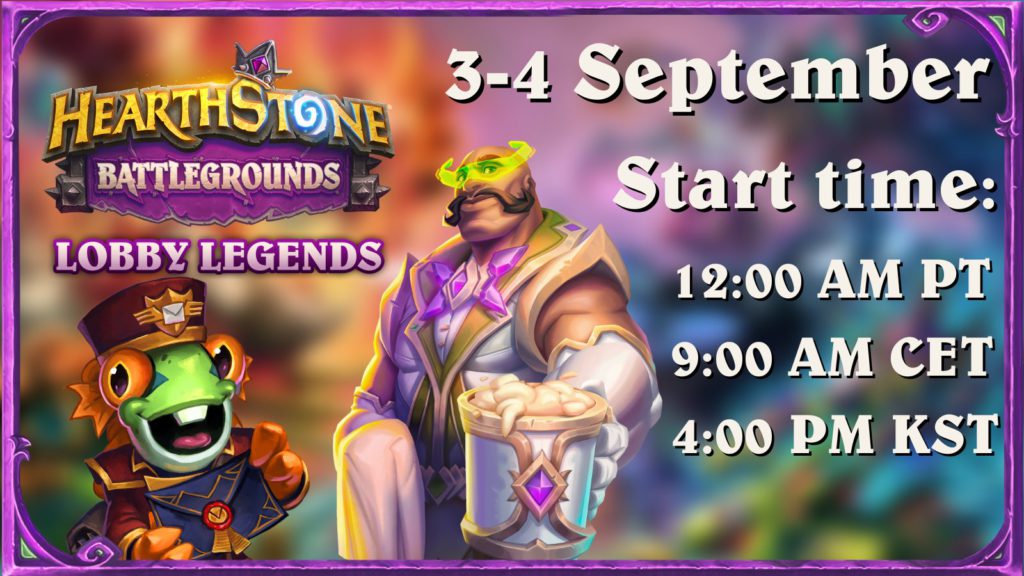Hearthstone Battlegrounds Lobby Legends: Magic of Azeroth information